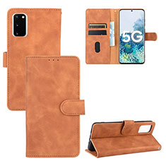 Coque Portefeuille Livre Cuir Etui Clapet L03Z pour Samsung Galaxy S20 FE 4G Marron