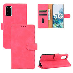 Coque Portefeuille Livre Cuir Etui Clapet L03Z pour Samsung Galaxy S20 FE 5G Rose Rouge