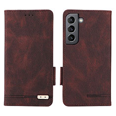 Coque Portefeuille Livre Cuir Etui Clapet L03Z pour Samsung Galaxy S21 5G Marron