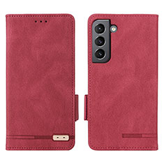 Coque Portefeuille Livre Cuir Etui Clapet L03Z pour Samsung Galaxy S22 5G Rouge