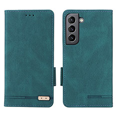 Coque Portefeuille Livre Cuir Etui Clapet L03Z pour Samsung Galaxy S22 5G Vert