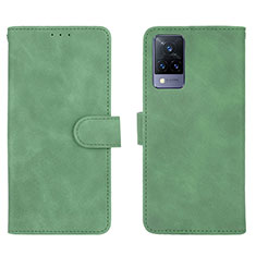 Coque Portefeuille Livre Cuir Etui Clapet L03Z pour Vivo V21 5G Vert