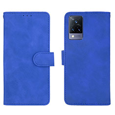 Coque Portefeuille Livre Cuir Etui Clapet L03Z pour Vivo V21s 5G Bleu