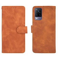 Coque Portefeuille Livre Cuir Etui Clapet L03Z pour Vivo V21s 5G Marron