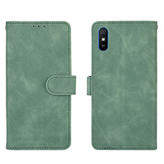 Coque Portefeuille Livre Cuir Etui Clapet L03Z pour Xiaomi Redmi 9i Vert