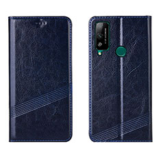 Coque Portefeuille Livre Cuir Etui Clapet L04 pour Huawei Honor Play4T Bleu