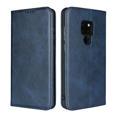 Coque Portefeuille Livre Cuir Etui Clapet L04 pour Huawei Mate 20 Bleu