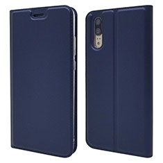 Coque Portefeuille Livre Cuir Etui Clapet L04 pour Huawei P20 Bleu