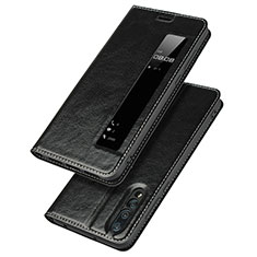 Coque Portefeuille Livre Cuir Etui Clapet L04 pour Huawei P20 Pro Gris Fonce