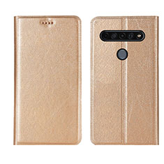 Coque Portefeuille Livre Cuir Etui Clapet L04 pour LG K61 Or