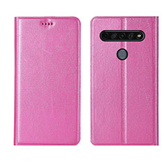 Coque Portefeuille Livre Cuir Etui Clapet L04 pour LG K61 Rose