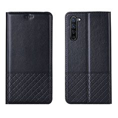 Coque Portefeuille Livre Cuir Etui Clapet L04 pour Oppo F15 Noir