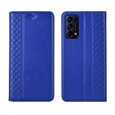 Coque Portefeuille Livre Cuir Etui Clapet L04 pour Oppo Reno5 5G Bleu