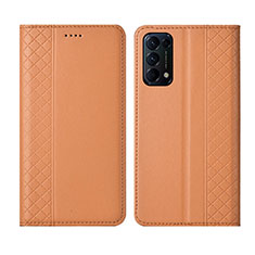 Coque Portefeuille Livre Cuir Etui Clapet L04 pour Oppo Reno5 Pro 5G Orange