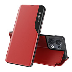 Coque Portefeuille Livre Cuir Etui Clapet L04 pour Oppo Reno9 Pro+ Plus 5G Rouge