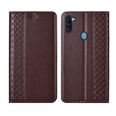 Coque Portefeuille Livre Cuir Etui Clapet L04 pour Samsung Galaxy A11 Marron