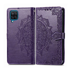 Coque Portefeuille Livre Cuir Etui Clapet L04 pour Samsung Galaxy A12 Violet