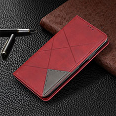 Coque Portefeuille Livre Cuir Etui Clapet L04 pour Samsung Galaxy M21 Rouge