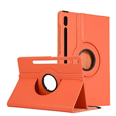 Coque Portefeuille Livre Cuir Etui Clapet L04 pour Samsung Galaxy Tab S6 10.5 SM-T860 Orange