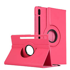 Coque Portefeuille Livre Cuir Etui Clapet L04 pour Samsung Galaxy Tab S6 10.5 SM-T860 Rose Rouge