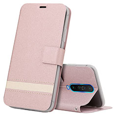 Coque Portefeuille Livre Cuir Etui Clapet L04 pour Xiaomi Poco X2 Or Rose