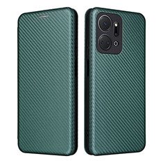 Coque Portefeuille Livre Cuir Etui Clapet L04Z pour Huawei Honor X7a Vert