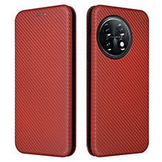 Coque Portefeuille Livre Cuir Etui Clapet L04Z pour OnePlus 11 5G Marron