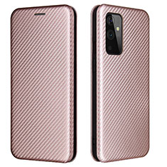 Coque Portefeuille Livre Cuir Etui Clapet L04Z pour OnePlus 9 5G Or Rose