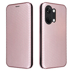 Coque Portefeuille Livre Cuir Etui Clapet L04Z pour OnePlus Ace 2V 5G Or Rose