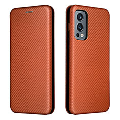 Coque Portefeuille Livre Cuir Etui Clapet L04Z pour OnePlus Nord 2 5G Marron