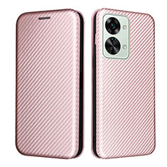 Coque Portefeuille Livre Cuir Etui Clapet L04Z pour OnePlus Nord 2T 5G Or Rose