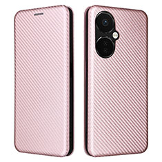 Coque Portefeuille Livre Cuir Etui Clapet L04Z pour OnePlus Nord CE 3 5G Or Rose