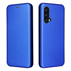 Coque Portefeuille Livre Cuir Etui Clapet L04Z pour OnePlus Nord CE 5G Bleu