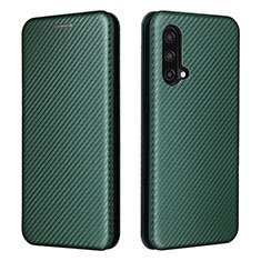 Coque Portefeuille Livre Cuir Etui Clapet L04Z pour OnePlus Nord CE 5G Vert