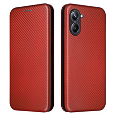 Coque Portefeuille Livre Cuir Etui Clapet L04Z pour Realme 10 Pro 5G Marron