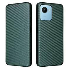 Coque Portefeuille Livre Cuir Etui Clapet L04Z pour Realme C30 Vert