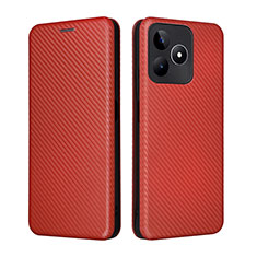 Coque Portefeuille Livre Cuir Etui Clapet L04Z pour Realme C51 Marron