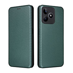 Coque Portefeuille Livre Cuir Etui Clapet L04Z pour Realme C51 Vert