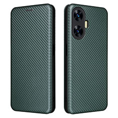 Coque Portefeuille Livre Cuir Etui Clapet L04Z pour Realme C55 Vert