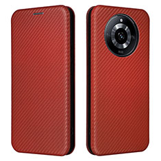 Coque Portefeuille Livre Cuir Etui Clapet L04Z pour Realme Narzo 60 5G Marron