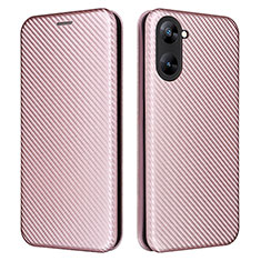 Coque Portefeuille Livre Cuir Etui Clapet L04Z pour Realme Q5x 5G Or Rose