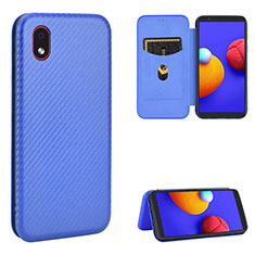 Coque Portefeuille Livre Cuir Etui Clapet L04Z pour Samsung Galaxy A01 Core Bleu