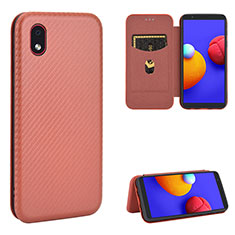 Coque Portefeuille Livre Cuir Etui Clapet L04Z pour Samsung Galaxy A01 Core Marron