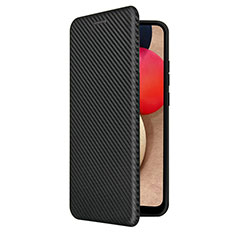 Coque Portefeuille Livre Cuir Etui Clapet L04Z pour Samsung Galaxy A02s Noir