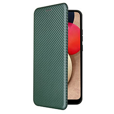 Coque Portefeuille Livre Cuir Etui Clapet L04Z pour Samsung Galaxy A02s Vert