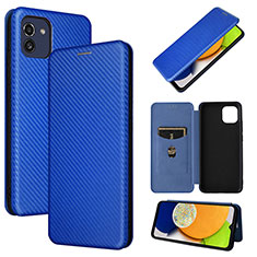 Coque Portefeuille Livre Cuir Etui Clapet L04Z pour Samsung Galaxy A03 Bleu