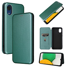 Coque Portefeuille Livre Cuir Etui Clapet L04Z pour Samsung Galaxy A03 Core Vert