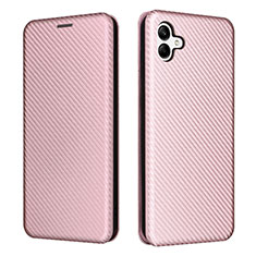 Coque Portefeuille Livre Cuir Etui Clapet L04Z pour Samsung Galaxy A04 4G Or Rose