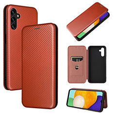 Coque Portefeuille Livre Cuir Etui Clapet L04Z pour Samsung Galaxy A04s Marron