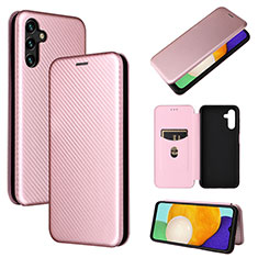 Coque Portefeuille Livre Cuir Etui Clapet L04Z pour Samsung Galaxy A13 5G Or Rose